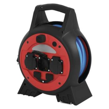 Fagyásálló kábeldob 20 m, 3 aljzat, kék, PVC, 230 V, 1,5 mm2, 230V, IP44, EMOS, P08620W kép