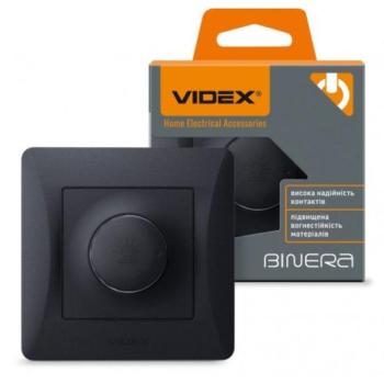 Fali kapcsoló , dimmer , sülyesztett , 230V AC , 15-600 Watt , fekete , VIDEX , BINERA kép