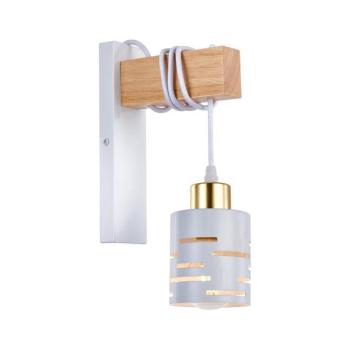Fali lámpa ELEN 1xE27/35W/230V fehér/arany/barna ELEN WALL LIGHT WHITE WOOD kép