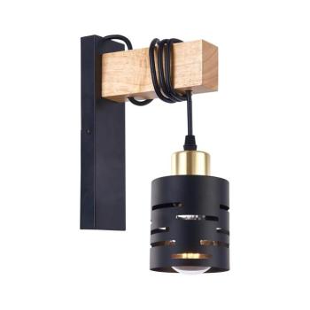 Fali lámpa ELEN 1xE27/35W/230V fekete/arany/barna ELEN WALL LIGHT BLACK WOOD kép