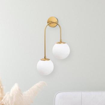 Fali lámpa Jewel 10585 arany színű, opálüveg 55 x 30 cm 2 izzós kép