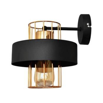 Fali lámpa VOLTA 1xE27/15W/230V 23 cm fekete/arany KK-1377/1 BK+BR kép