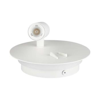Fali LED olvasólámpa kapcsolóval és USB porttal, 9w, 3000K, meleg fehér, 680lm, 120°, fehér, CRI>80, V-TAC, 211489 kép