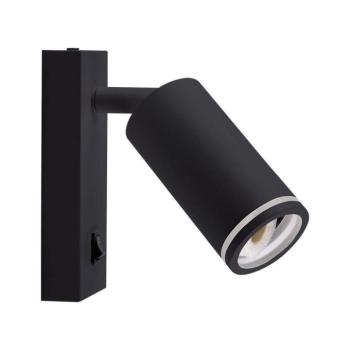 Fali spot lámpatest kapcsolóval, GU10, fekete, V-TAC, 10294 kép