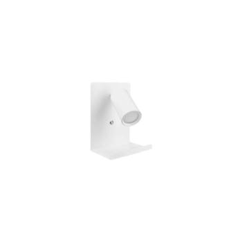 Fali spotlámpa polccal és USB töltővel 1xGU10/35W/230V fehér BEDROOM LIGHT REST WHITE USB kép
