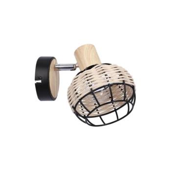 Fali spotlámpa TAJGA 1xE14/40W/230V rattan/fekete 91-12197 kép