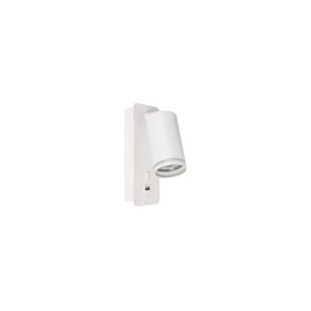 Fali spotlámpa USB töltővel 1xGU10/35W/230V fehér BEDROOM LIGHT WHITE USB kép