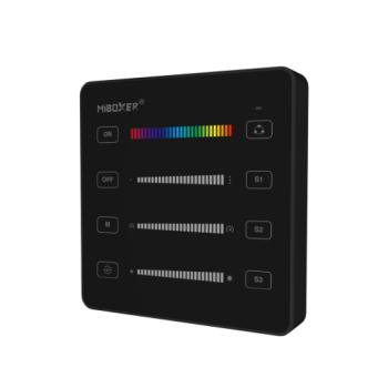 Fali távirányító Digitális (SPI, futófény) LED szalaghoz (monokróm/RGB /RGBW) , 2.4GHz , fekete , Miboxer , B6 kép