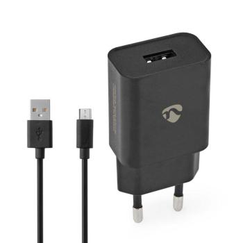 Fali Töltő | 12 W | Gyors töltés funkció | 1x 2.1 A A | Kimenő csatlakozók száma: 1 | USB-A | Micro USB (Lengő) Kábel | 1.00 m | Single Voltage Output kép