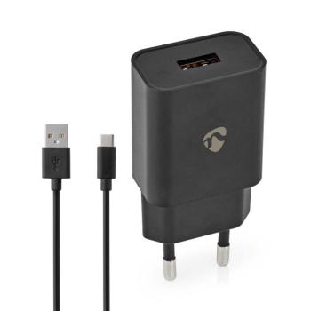 Fali Töltő | 12 W | Gyors töltés funkció | 1x 2.4 A A | Kimenő csatlakozók száma: 1 | USB-A | USB Type-C™ (Lengő) Kábel | 1.00 m | Single Voltage Outp kép