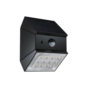 Falra szerelhető napelemes LED-lámpa érzékelővel LED/2,5W/3,7V IP65 1200 mAh fekete 24096 kép