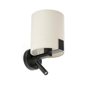 FARO Barcelona FARO 20053 - LED Fali lámpa NILA 1xE27/15W/230V + LED/3W krémes/fekete 20053 kép
