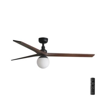 FARO Barcelona FARO 34276-11L - Mennyezeti látor KLIM L 1xE27/15W/230V dió/fekete + távirányító 342761B kép