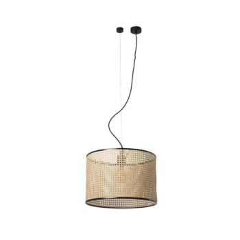 FARO Barcelona FARO 64314-49 - Csillár zsinóron MAMBO 1xE27/15W/230V á. 45 cm rattan/fekete 64314-49 kép