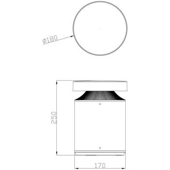 Faro LED lábazati lámpa, magasság 25 cm, sötétszürke, DALI, 3,000K kép