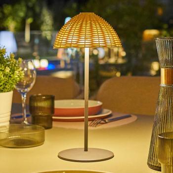 Faroe LED tölthető asztali világítás, barna/fekete, magasság 30 cm, IP44, CCT kép