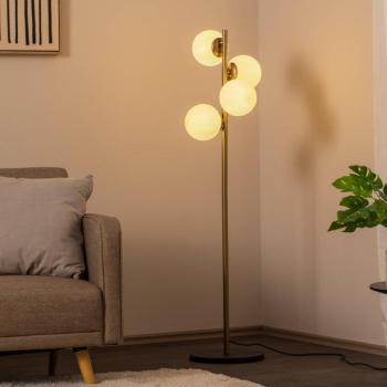 Faze álló világítás, arany színű, üveg, 130 cm, 4 izzós, E27 kép