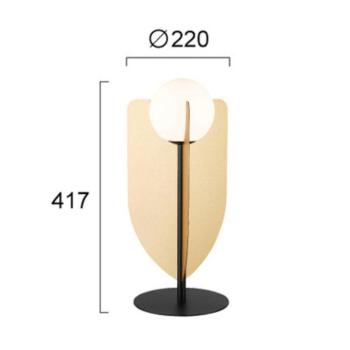Fedora asztali lámpa, magasság 42 cm, arany színű, fém/üveg kép
