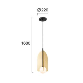 Fedora lógó lámpa, Ø 22 cm, arany színű, fém/üveg kép