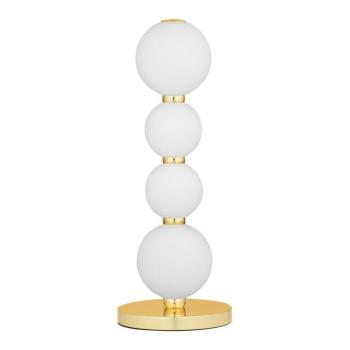 Fehér-aranyszínű fém LED asztali lámpa üveg búrával (magasság 31 cm) Perla – Nova Luce kép