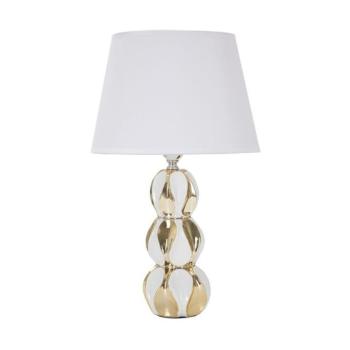 Fehér-aranyszínű kerámia asztali lámpa textil búrával (magasság 46 cm) Glam Balls – Mauro Ferretti kép