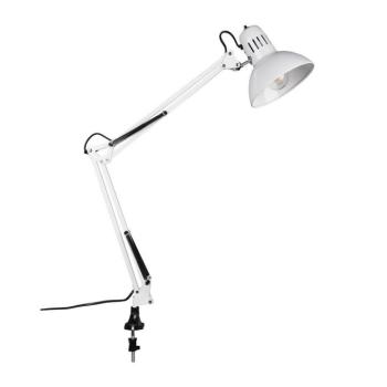 Fehér asztali lámpa hajlítható szerkezettel-csiptetővel (magasság 73,5 cm) Tajo – Trio kép