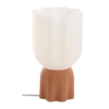 Fehér-barna műanyag asztali lámpa (magasság 27 cm) Camier – Jotex kép