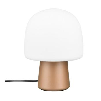 Fehér-bronzszínű asztali lámpa üveg búrával (magasság 27 cm) Steen – Trio kép