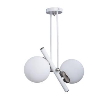 Fehér-ezüstszínű függőlámpa üveg búrával ø 15 cm Libra – Squid Lighting kép