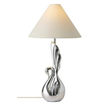 Fehér-ezüstszínű poligyanta asztali lámpa (magasság 53 cm) Swan – Ellos Home kép
