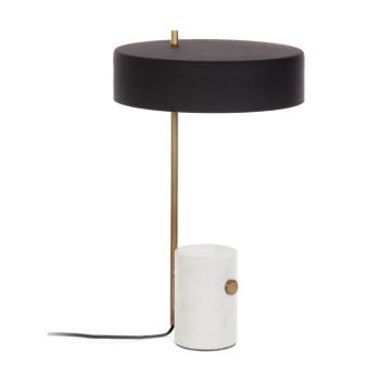 Fehér-fekete asztali lámpa fém búrával (magasság 53 cm) Phant – Kave Home kép