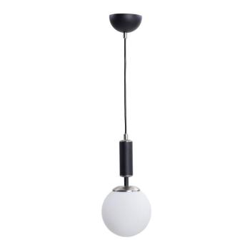 Fehér-fekete függőlámpa üveg búrával ø 15 cm Hector – Squid Lighting kép