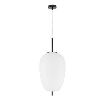 Fehér-fekete üveg függőlámpa ø 27 cm Lato – Nova Luce kép