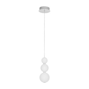 Fehér-fényes ezüstszínű fém LED dimmelhető függőlámpa üveg búrával ø 10 cm Perla – Nova Luce kép