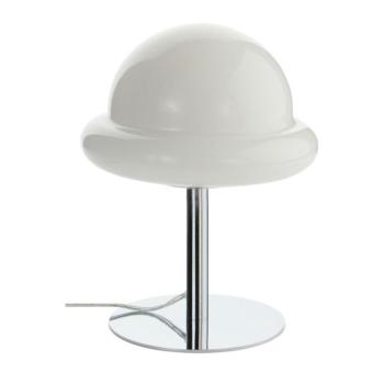 Fehér-fényes ezüstszínű opálüveg asztali lámpa (magasság 26 cm) Bubba – Jotex kép