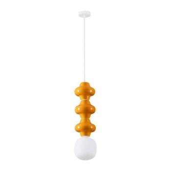 Fehér-narancssárga kerámia függőlámpa üveg búrával ø 18 cm Clio – Nova Luce