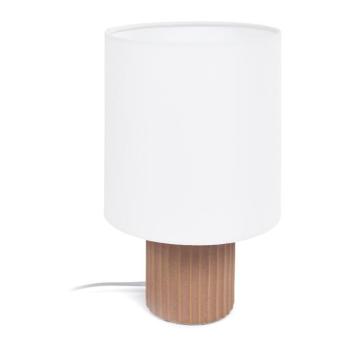 Fehér-natúr színű asztali lámpa textil búrával (magasság 28 cm) Eshe – Kave Home kép