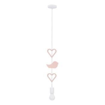 Fehér-rózsaszín gyerek lámpa fém búrával Single – Candellux Lighting kép