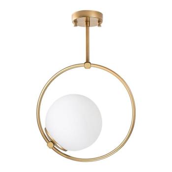 Fehér-sárgaréz színű mennyezeti lámpa üveg búrával 39x26 cm Dolunay – Opviq lights kép