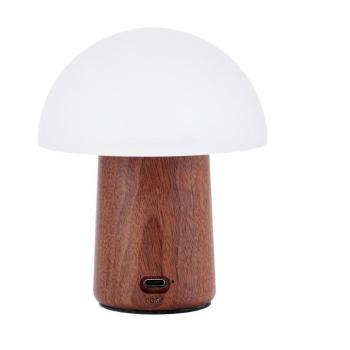 Fehér-sötét natúr színű LED asztali lámpa (magasság 12,5 cm) Alice Mushroom – Gingko kép
