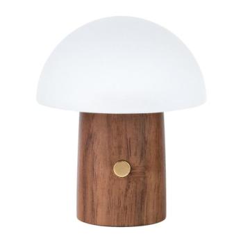 Fehér-sötét natúr színű LED asztali lámpa (magasság 7 cm) Alice Mushroom – Gingko kép