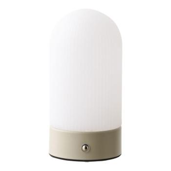 Fehér-szürkésbarna fém asztali lámpa műanyag búrával (magasság 18 cm) Ashford – House Nordic kép