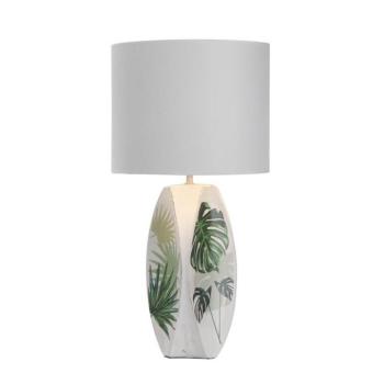 Fehér-zöld asztali lámpa textil búrával (magasság 59 cm) Palma – Candellux Lighting