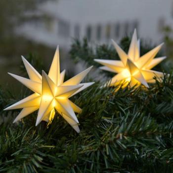 Fehér – 9 csillaggal ellátott LED fényfüzér kültéri használatra kép