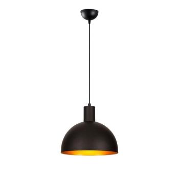Fekete-aranyszínű függőlámpa fém búrával ø 30 cm Bakh – Opviq lights kép