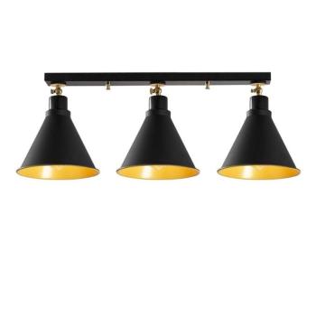 Fekete-aranyszínű mennyezeti lámpa fém búrával ø 20 cm Tramino – Opviq lights kép