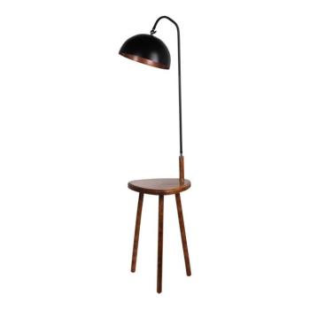 Fekete-barna állólámpa polccal fém búrával (magasság 160 cm) Table – Opviq lights kép