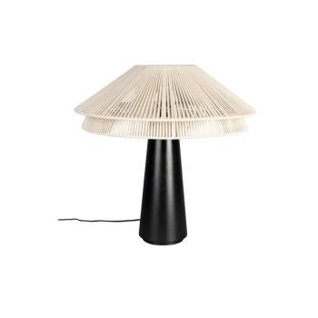 Fekete-fehér asztali lámpa textil búrával (magasság 62 cm) Elon – Dutchbone kép