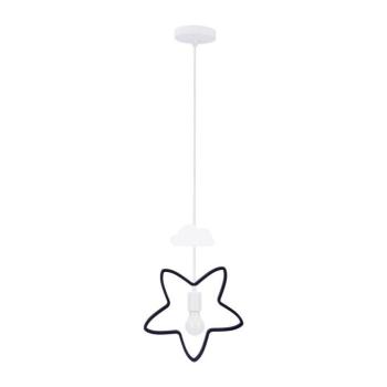 Fekete-fehér gyerek függőlámpa fém búrával Single – Candellux Lighting kép