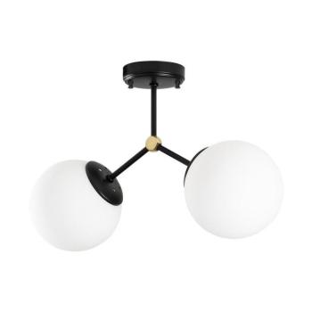 Fekete-fehér mennyezeti lámpa üveg búrával 15x44 cm Damar – Opviq lights kép